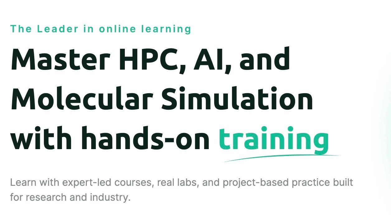 Master HPC, AI, and Molecular Simulation with hands-on training